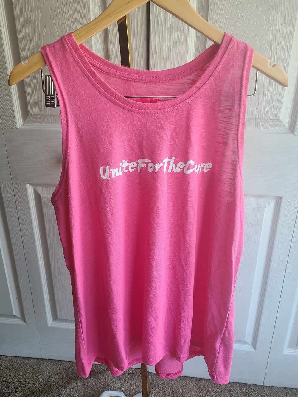 Unbranded Pink 'Unite For The Cure' Sleeveless Tank Top